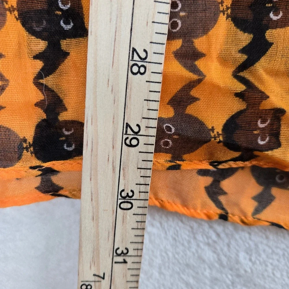 Halloween Bat‎ Print Infinity Scarf Orange Black Costume Accessory Lightweight